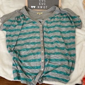 NWOT Oversized button up tee